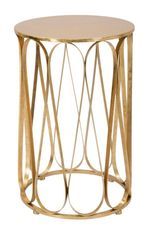 Table d’appoint ronde métal doré design glamour Venise