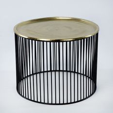 Table d'appoint ronde métal noir et doré Cirade
