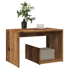 Table d'appoint vieux bois 59x36x38 cm bois d'ingénierie