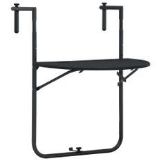 Table de balcon Noir 60x64x83,5 cm Plastique Aspect de rotin