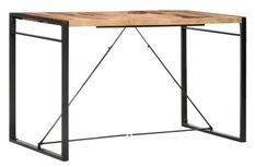 Table de bar bois massif clair et pieds métal noir Janna 180 cm