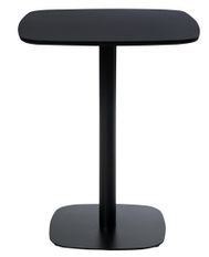 Table de bar carré bois noir et pieds acier noir Mooka 60 cm