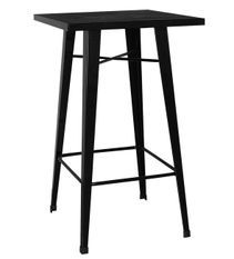 Table de bar carrée acier noir Kontoir 60 cm