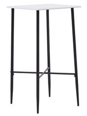 Table de bar carrée bois blanc et pieds métal noir Anivu 60 cm
