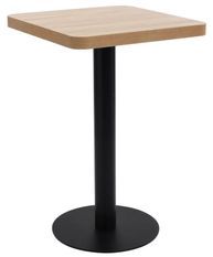 Table de bar carrée bois clair et pied métal noir Kalas 50 cm