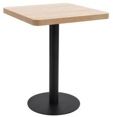 Table de bar carrée bois clair et pied métal noir Kalas 60 cm