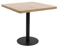 Table de bar carrée bois clair et pied métal noir Kalas 80 cm