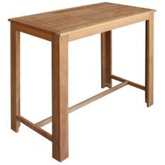 Table de bar carrée bois d'acacia massif finition à l'huile Skan 120