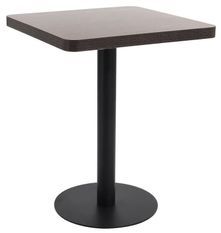 Table de bar carrée bois foncé et pied métal noir Kalas 60 cm