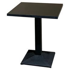 Table de bar carrée bois noir et pied acier noir Snooka 70 cm