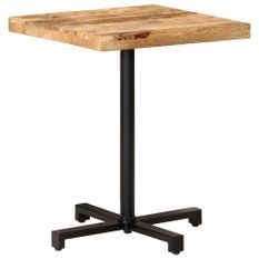 Table de bar carrée KOZA - Plateau en bois de manguier & pied en fer noir