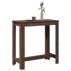 Table de bar chêne marron 102x50x103,5 cm bois d'ingénierie