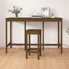 Table de bar Marron miel 180x80x110 cm Bois massif de pin