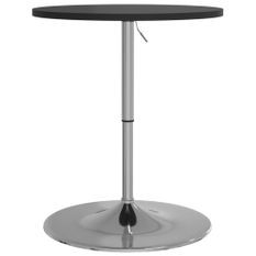 Table de bar noir 60x60x90 cm bois d'ingénierie et acier chromé