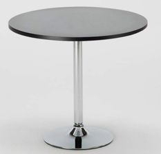 Table de bar ronde acier chrome et bois noir Kindar D70xH76.5 cm