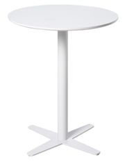 Table de bar ronde bois blanc et pieds acier blanc Cooky 60 cm