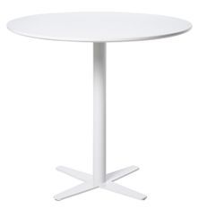 Table de bar ronde bois blanc et pieds acier blanc Cooky 80 cm