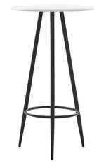 Table de bar ronde bois blanc et pieds métal noir Akira D 60 cm