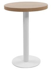 Table de bar ronde bois clair et pieds métal blanc Beth D 60 cm
