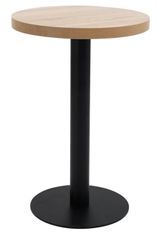 Table de bar ronde bois clair et pieds métal noir Beth D 50 cm