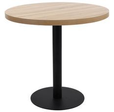 Table de bar ronde bois clair et pieds métal noir Beth D 80 cm