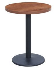 Table de bar ronde bois foncé et pied acier noir Snooka 60 cm