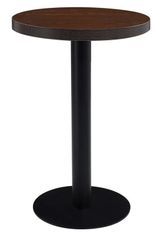 Table de bar ronde bois foncé et pieds métal noir Beth D 50 cm