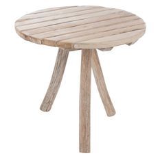 Table de bar ronde bois massif clair Azura D 75 cm