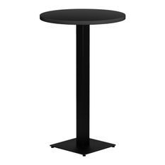 Table de bar ronde noir et pieds carré acier noir Mooby 70 cm