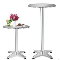 Table de bar ronde pour restaurant hauteur réglable en alu Master premium Ø60 cm – Intérieur et extérieur