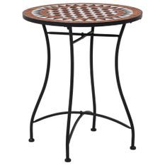 Table de bistro mosaïque Marron 60 cm Céramique