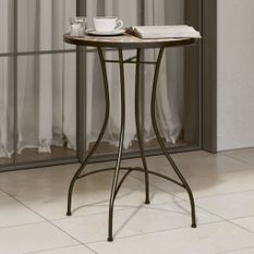 Table de bistro mosaïque terre cuite blanc Ø50x70 cm céramique