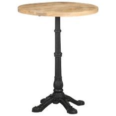 Table de bistrot Ø60x76 cm Bois de manguier brut