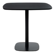 Table de bistrot carré bois noir et pieds acier noir Mooka 80 cm