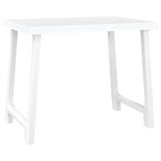 Table de camping blanc 79x56x64 cm PP aspect de bois