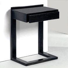 Table de chevet 1 tiroir bois massif peint noir Anie