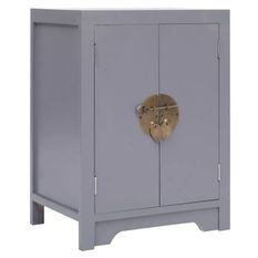 Table de chevet 2 portes paulownia massif gris Firae