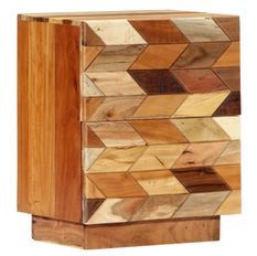 Table de chevet 2 tiroirs bois massif recyclé Ray