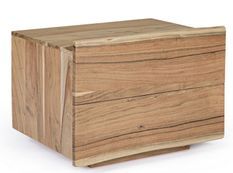 Table de chevet 2 tiroirs KERIA 60 cm - Bois massif d'acacia