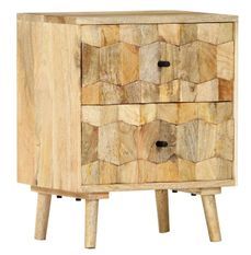 Table de chevet 2 tiroirs manguier massif clair Sopra