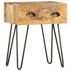 Table de chevet 40 x 30 x 50 cm Bois de manguier massif 2