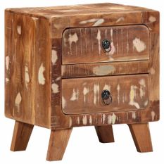 Table de chevet 40x32x46 cm bois massif de récupération