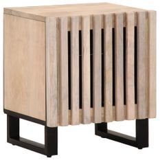 Table de chevet 40x33x46 cm bois de manguier massif blanchi