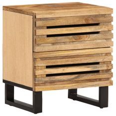 Table de chevet 40x33x46 cm bois de manguier massif brut