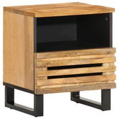 Table de chevet 40x33x46 cm bois de manguier massif brut