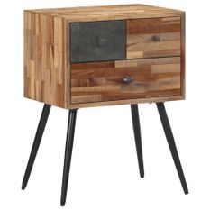Table de chevet 47x31,5x60 cm bois massif de teck