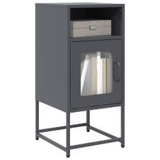 Table de chevet anthracite 36x39x78 cm acier laminé à froid
