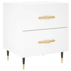 Table de chevet blanc 40x35x47,5 cm bois d’ingénierie