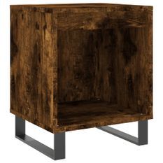 Table de chevet chêne fumé 40x35x50 cm bois d’ingénierie