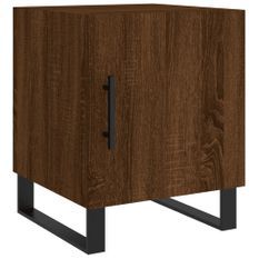 Table de chevet chêne marron 40x40x50 cm bois d’ingénierie